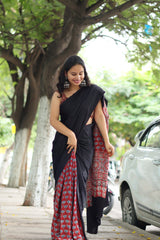 Ajrakh Modal Silk Saree