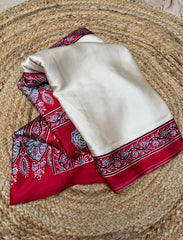 Semi Modal Silk Saree With Ajrakh Print