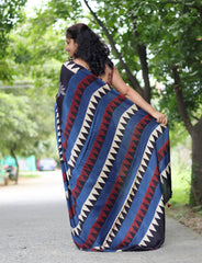 Ajrakh Modal Silk Saree