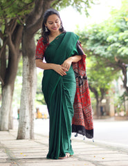 Ajrakh Modal Silk Saree