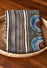 AJRAKH BLACK AND BLUE EYES MODAL SILK DIGITAL PRINTED SAREE