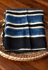 AJRAKH BLUE MODAL SILK DIGITAL PRINTED SAREE