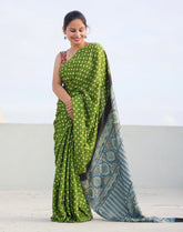 Ajrakh Modal Silk Saree