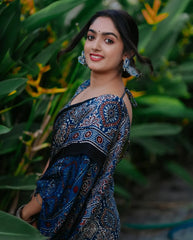 Ajrakh Modal Silk Digital Printed Saree