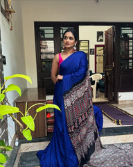 Pure Modal Silk Blue Silk Saree