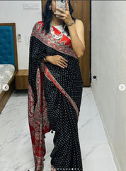 Ajrakh Modal Silk Digital Printed Saree
