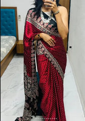 Ajrakh Modal Silk Digital Printed Saree