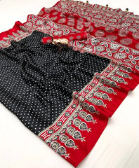 Ajrakh Modal Silk Digital Printed Saree