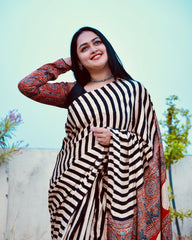 AJRAKH MODAL SILK DIGITAL PRINTED SAREE