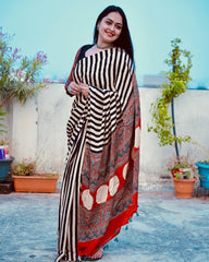 AJRAKH MODAL SILK DIGITAL PRINTED SAREE