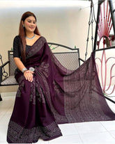 Ajrakh Modal Silk Saree