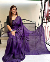 Ajrakh Modal Silk Saree