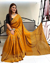 Ajrakh Modal Silk Saree