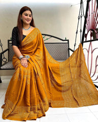 Ajrakh Modal Silk Saree