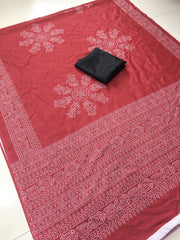 Ajrakh Modal Silk Saree