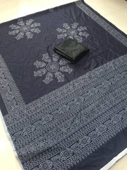 Ajrakh Modal Silk Saree