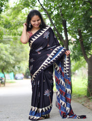 Ajrakh Modal Silk Saree