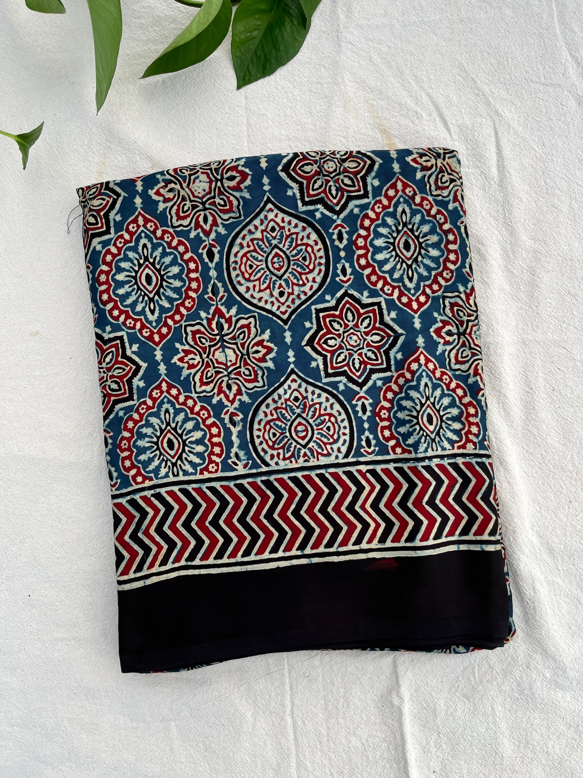 Ajrakh Modal Silk Saree