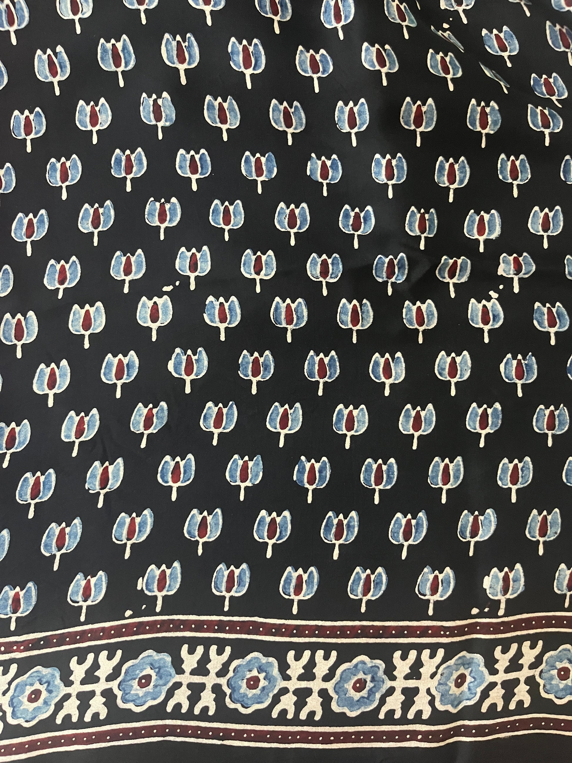 Ajrakh Modal Silk Saree