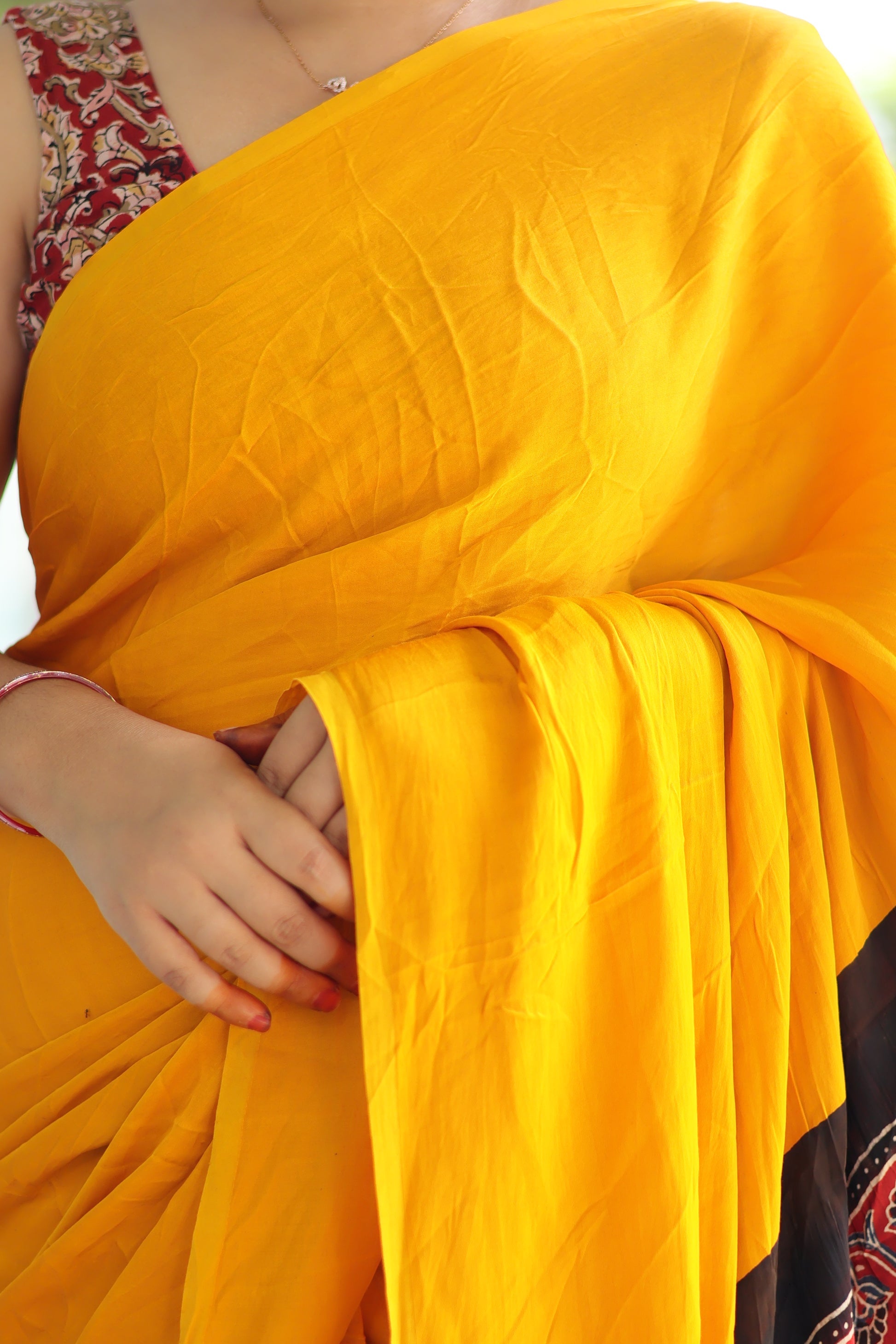 Ajrakh Modal Silk Saree