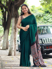 Ajrakh Modal Silk Saree