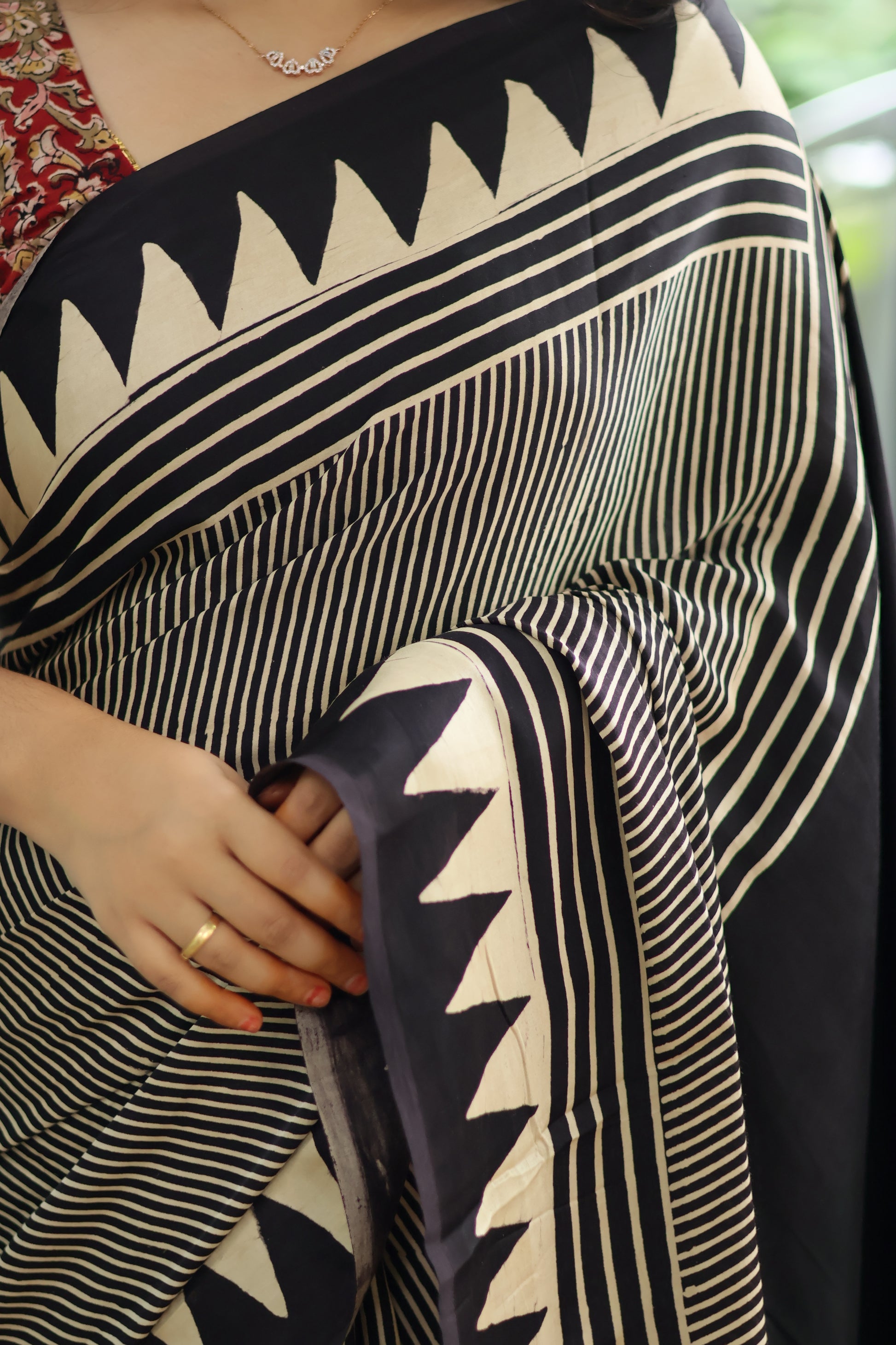 Ajrakh Modal Silk Saree