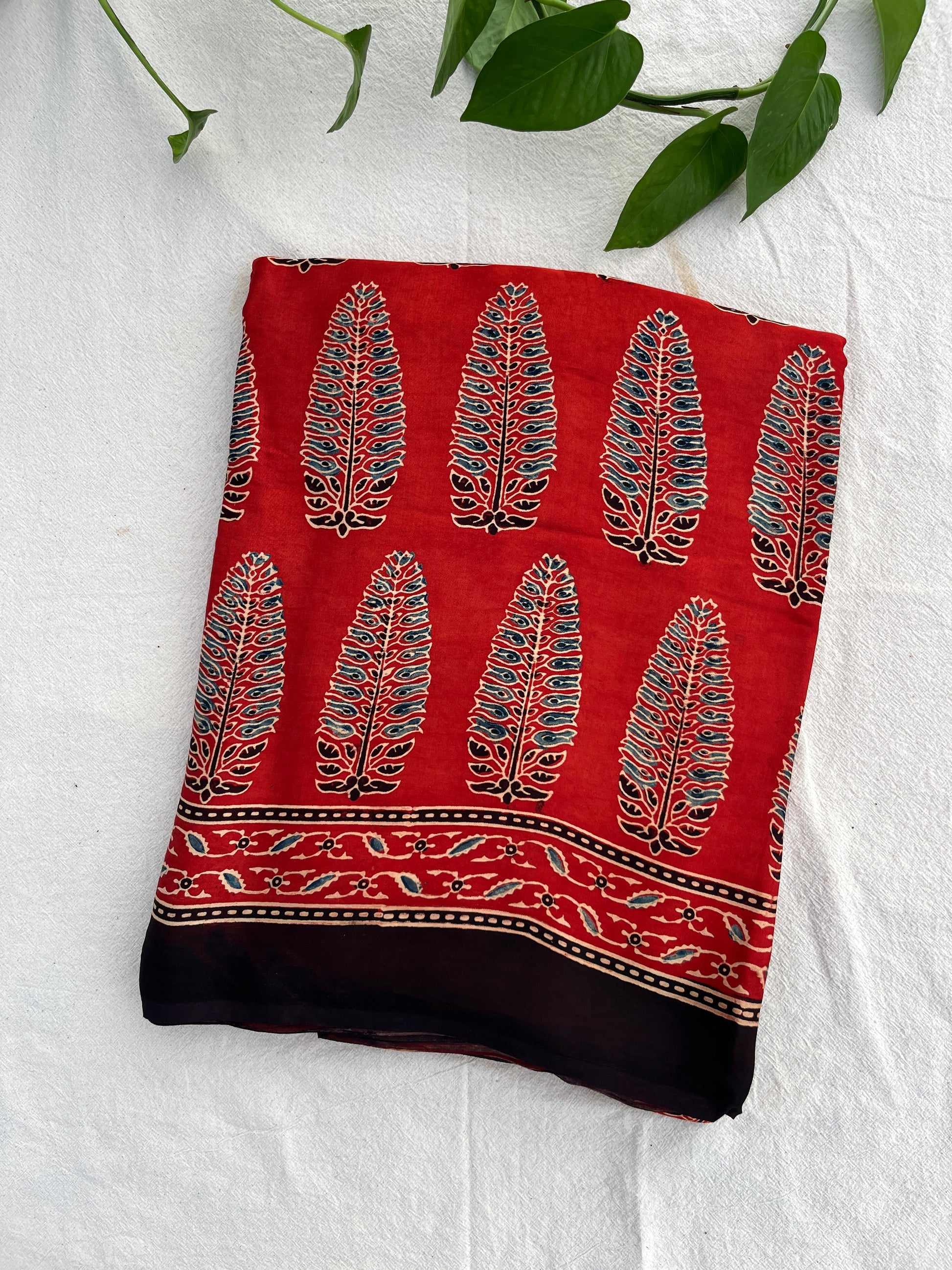 Ajrakh Modal Silk Saree