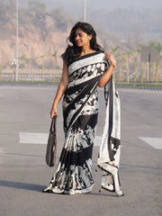 AJRAKH MODAL KALAMKARI DESIGN  DIGITAL PRINTED SAREE