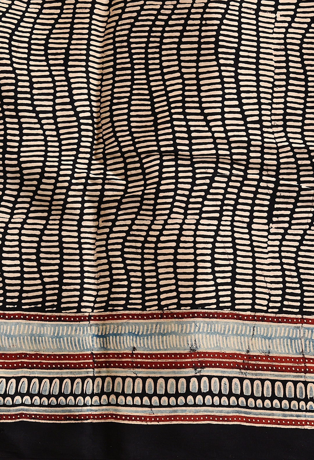 AJRAKH BLACK AND BLUE EYES MODAL SILK DIGITAL PRINTED SAREE