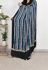 AJRAKH BLUE  MODAL SILK DIGITAL PRINTED SAREE