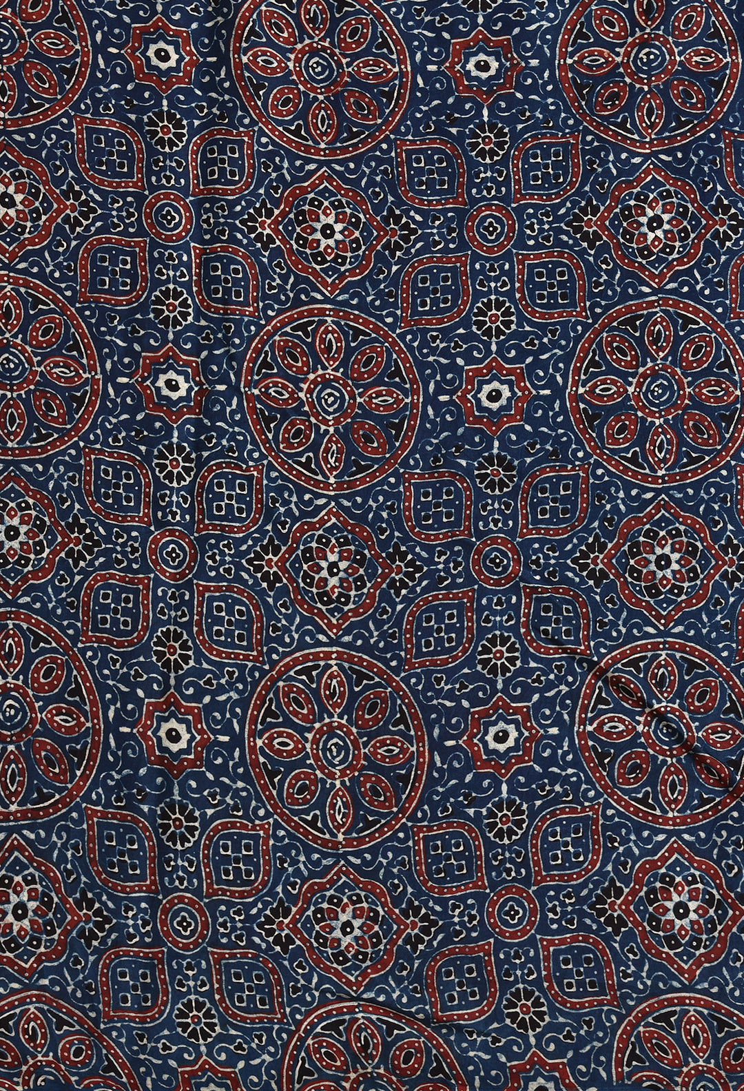 AJRAKH RED PLAIN MODAL SILK DIGITAL PRINTED SAREE