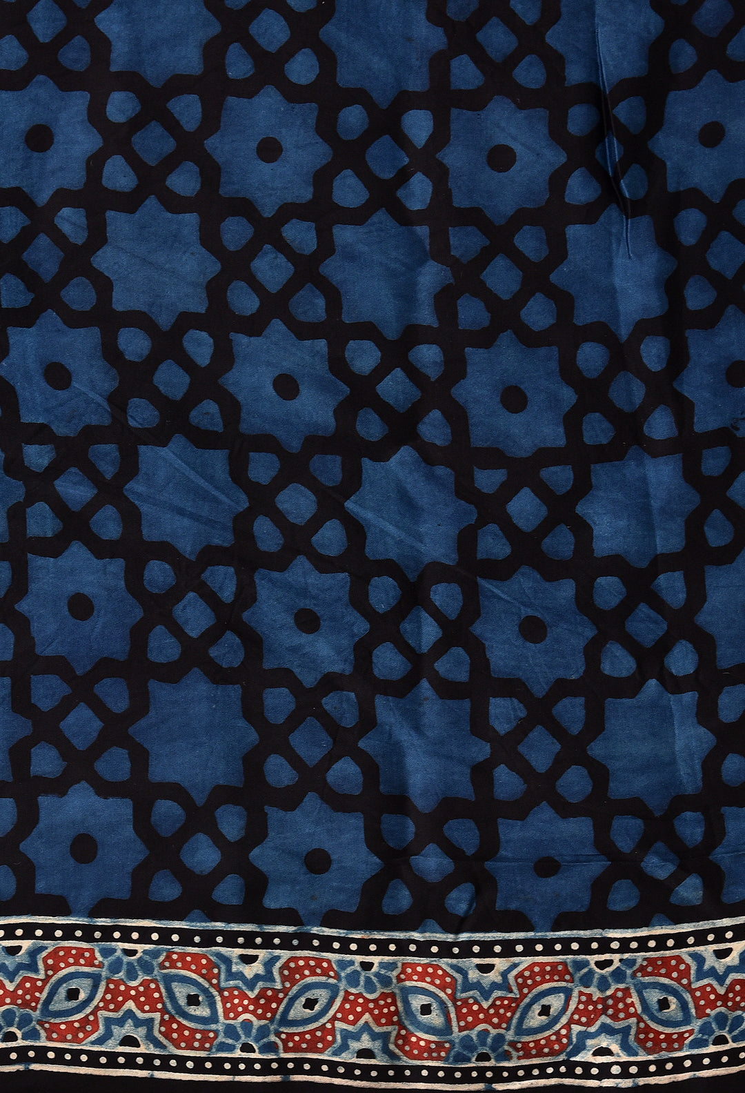 AJRAKH NAVY BLUE MODAL SILK DIGITAL PRINTED SAREE