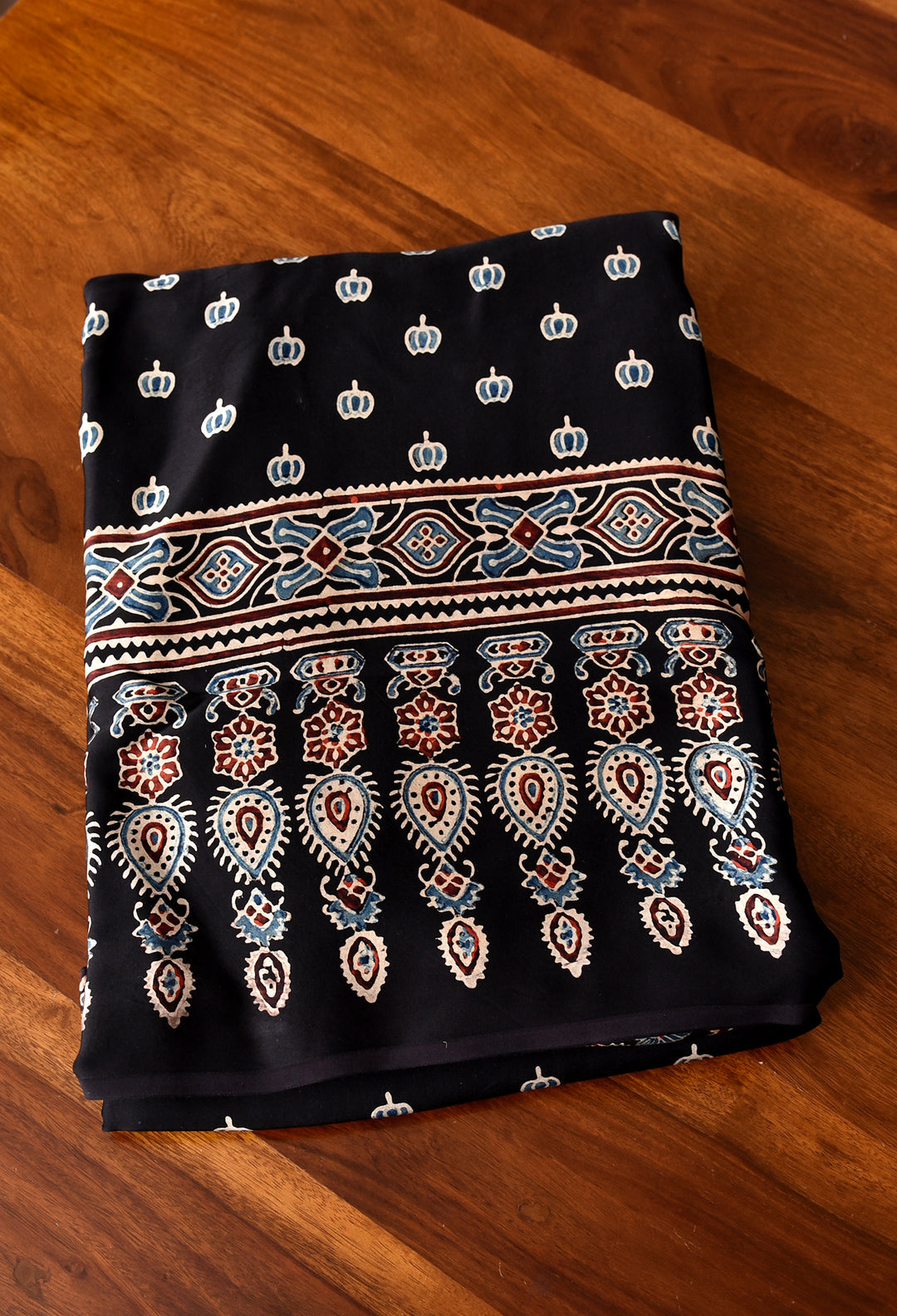 AJRAKH BEAUTIFUL BLACK  MODAL SILK DIGITAL PRINTED SAREE