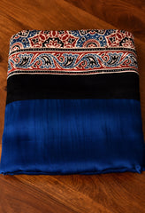 AJRAKH BLUE MODAL SILK DIGITAL PRINTED SAREE