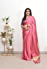 PLAIN PURE MODAL SILK SAREE WITH GAJJI SILK PALLU