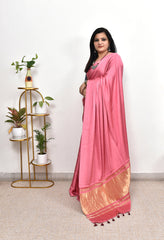 PLAIN PURE MODAL SILK SAREE WITH GAJJI SILK PALLU