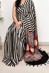 AJRAKH MODAL SILK DIGITAL PRINTED SAREE