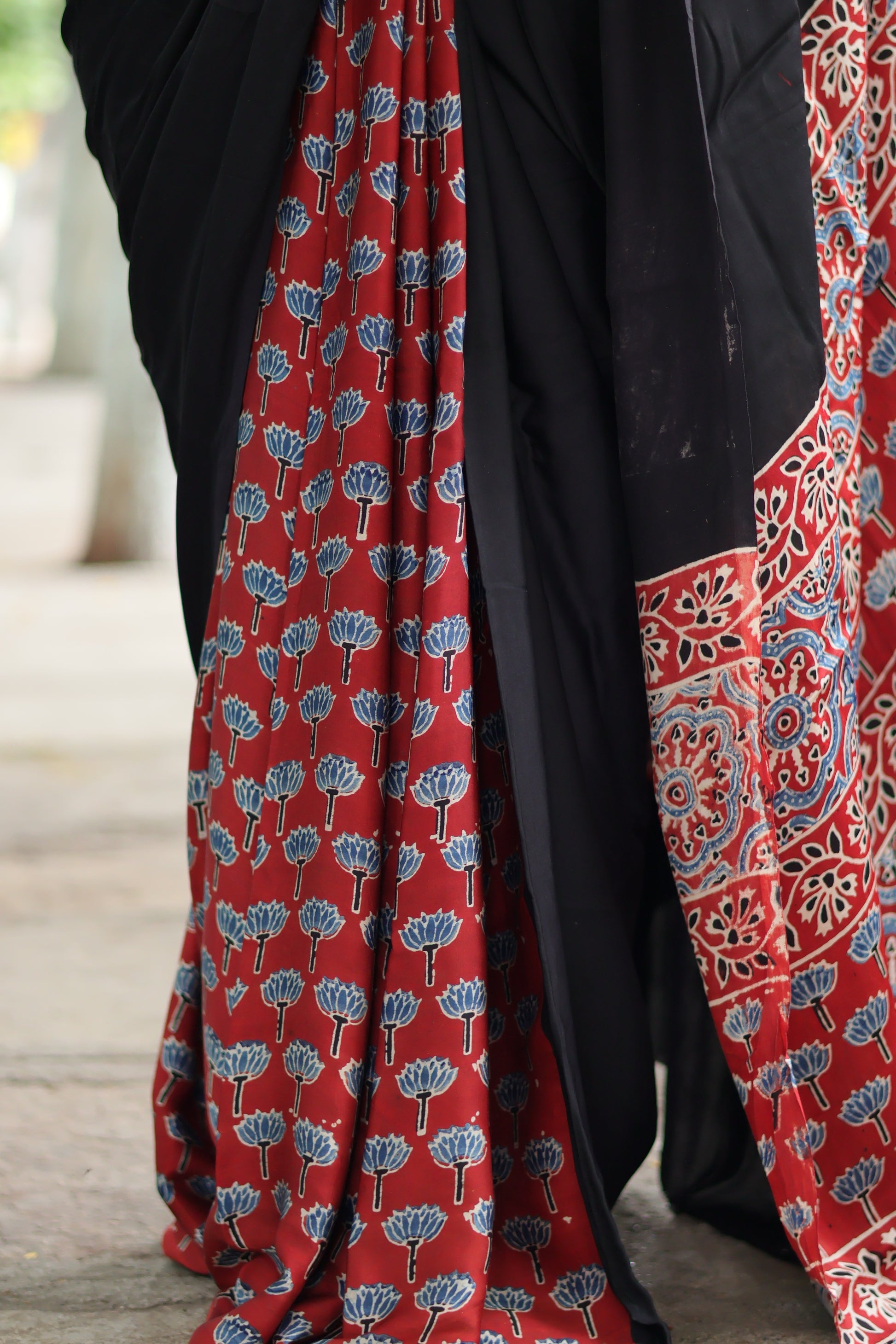 Ajrakh Modal Silk Saree