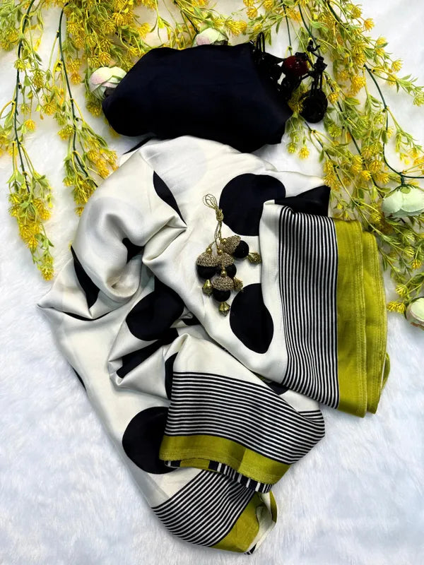 Ajrakh Modal Silk Digital Printed Saree