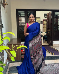 Pure Modal Silk Blue Silk Saree