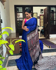 Pure Modal Silk Blue Silk Saree