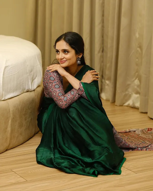 Pure Modal silk Green Silk Saree