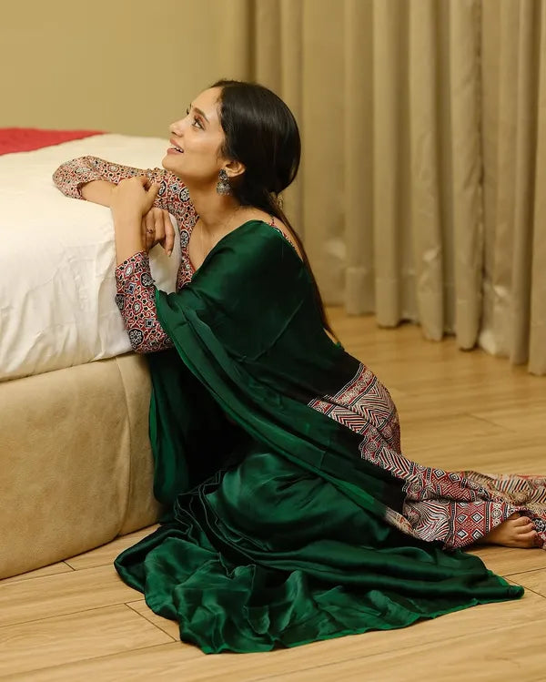 Pure Modal silk Green Silk Saree