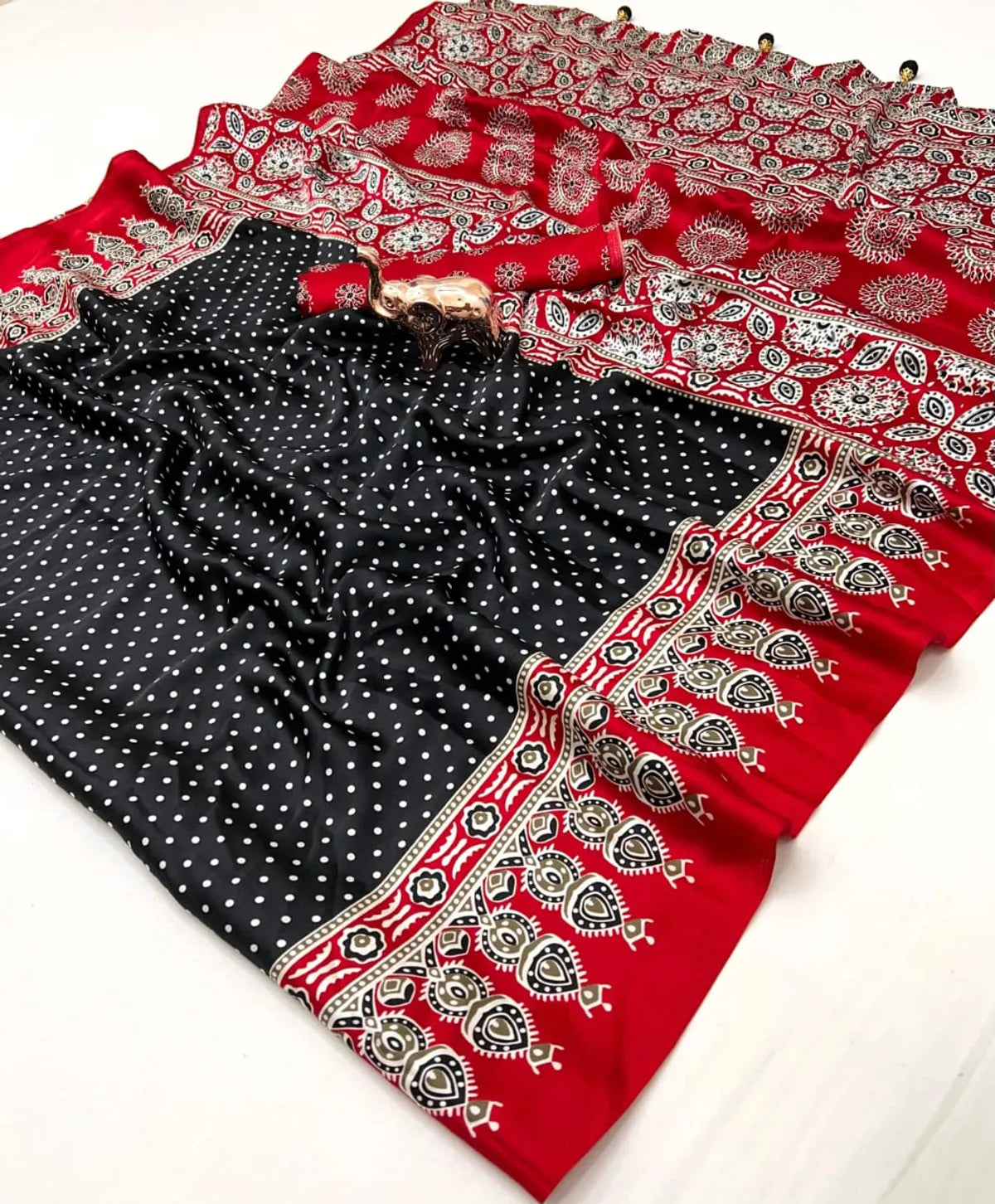 Ajrakh Modal Silk Digital Printed Saree