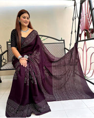 Ajrakh Modal Silk Saree