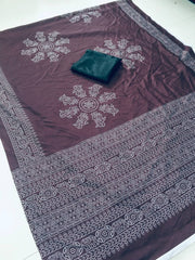 Ajrakh Modal Silk Saree