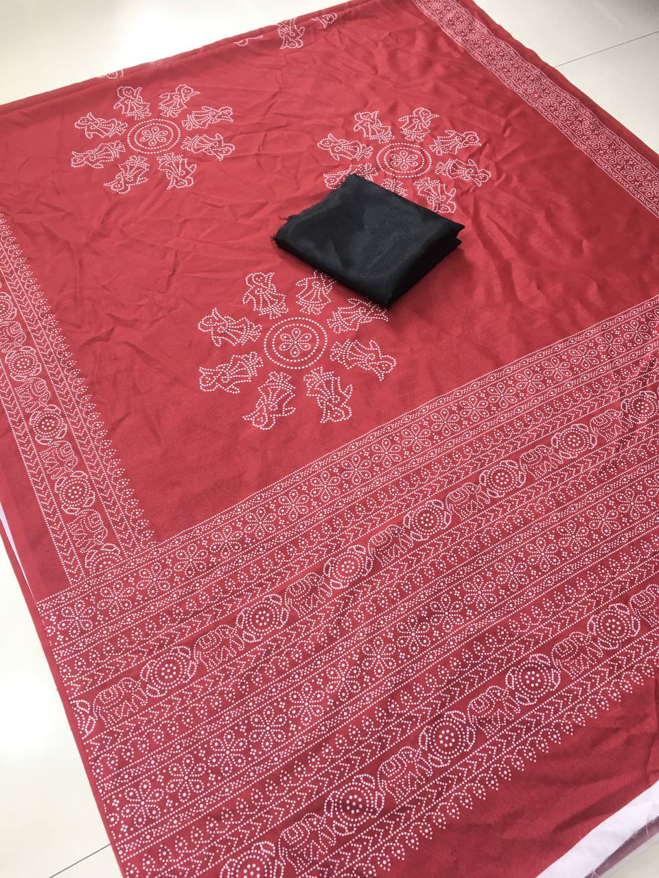 Ajrakh Modal Silk Saree