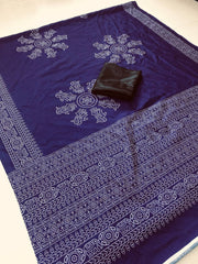 Ajrakh Modal Silk Saree