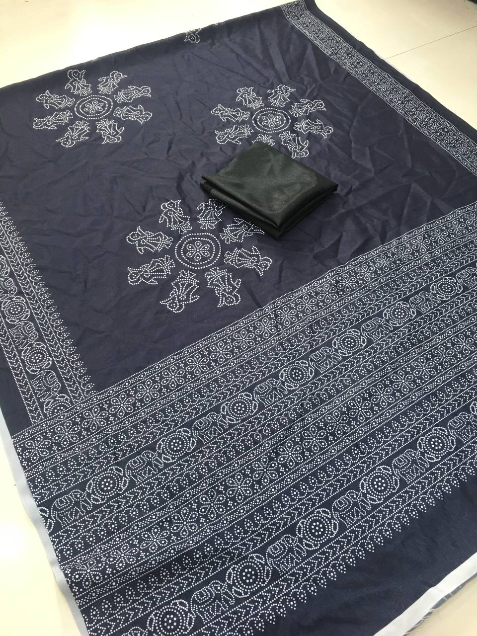 Ajrakh Modal Silk Saree