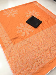 Ajrakh Modal Silk Saree